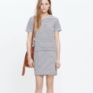 Madewell Dockside Striped T-Shirt Dress Drop Waist